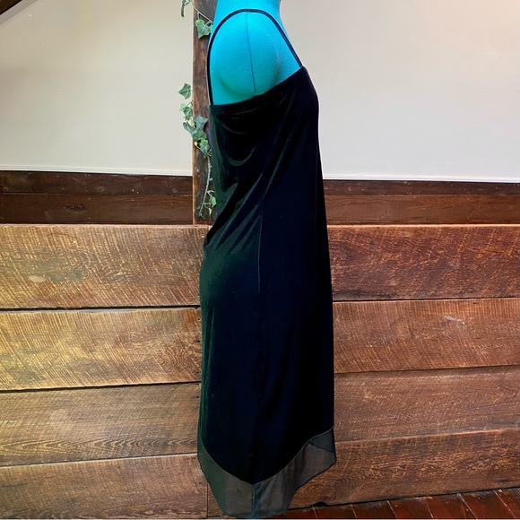 Vintage 90’s Rocket Candy Asymmetrical Velvet Witchy Gothic Dress w/ Mesh Trim - Picture 5 of 10